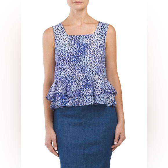 Rebecca Taylor Blue Peplum Tank Top - Picture 6 of 12